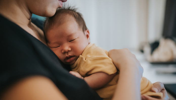 Mother holding a baby